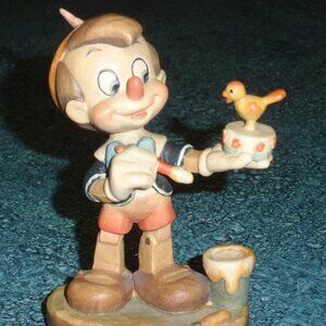 Anri Disney Pinocchio Wood Carved 4" Figurine Italy #656003 Signed With Box!